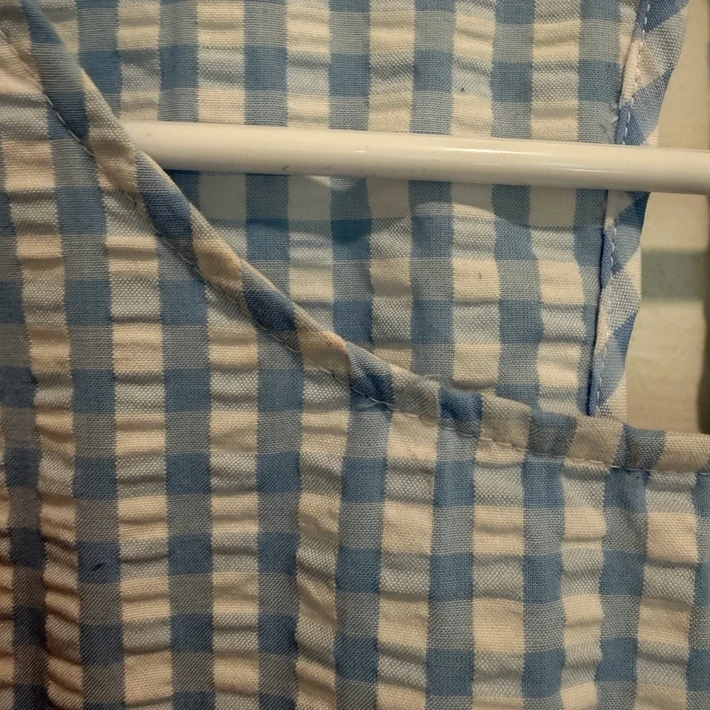 Crown & Ivy Women's Blue Gingham Shift Dress - Picture 4 of 4